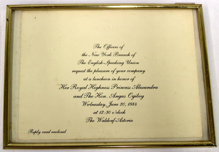 1984 Invitiation ro a Royalty Luncheon: 4" X 6"