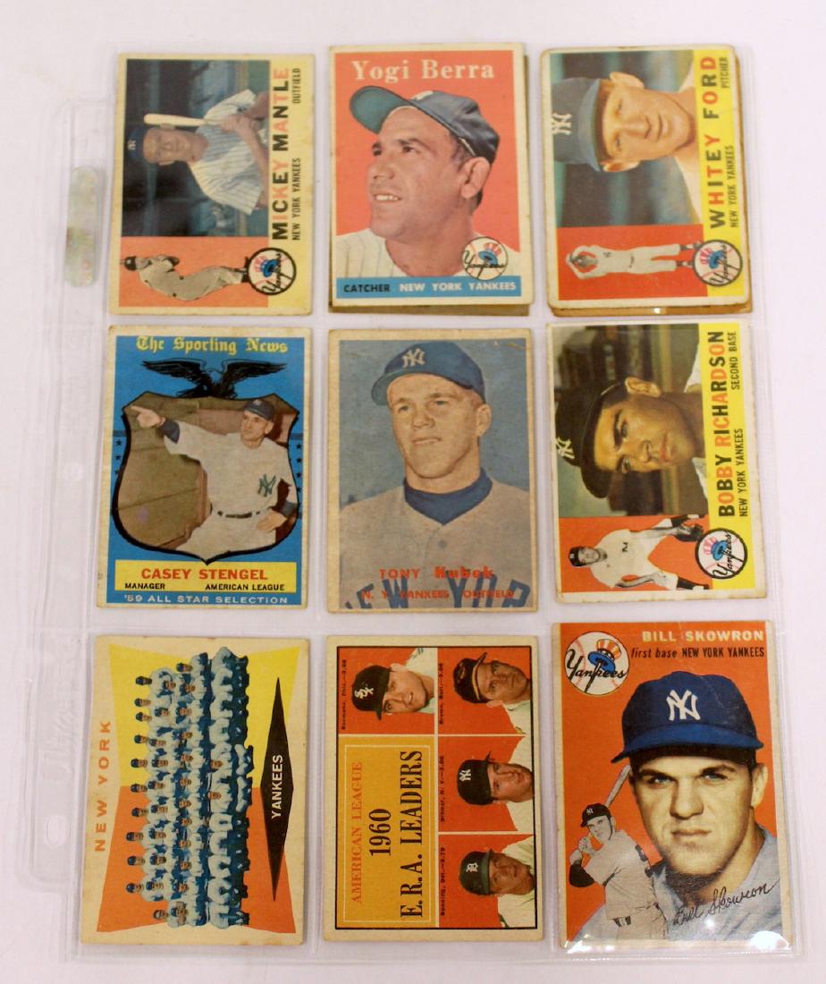 New York Yankees 1954-1960 Trading Cards inc. Mantle, (1 of 2)