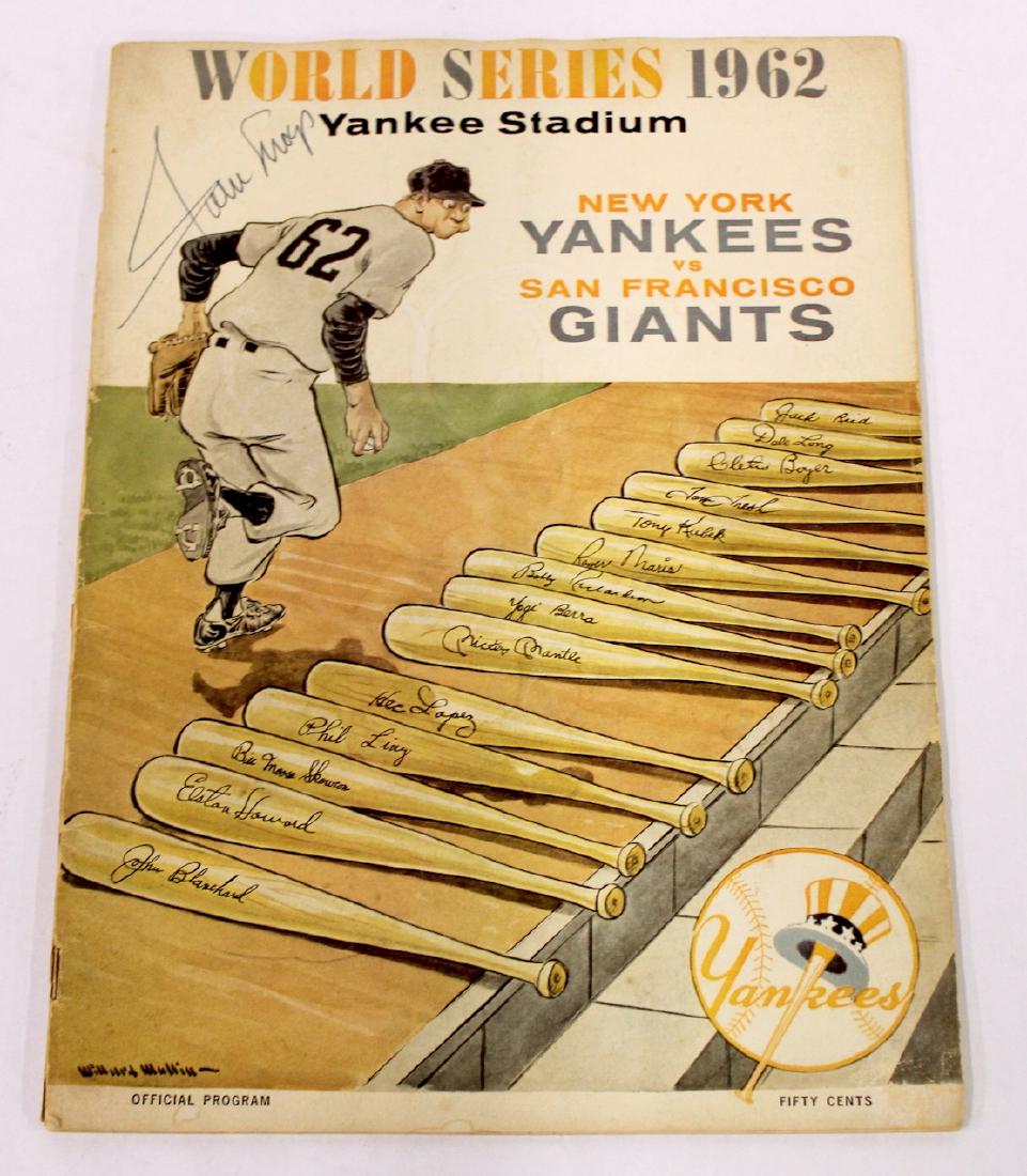 1962 World Series Program Sgd. Willie Mays (1 of 3)