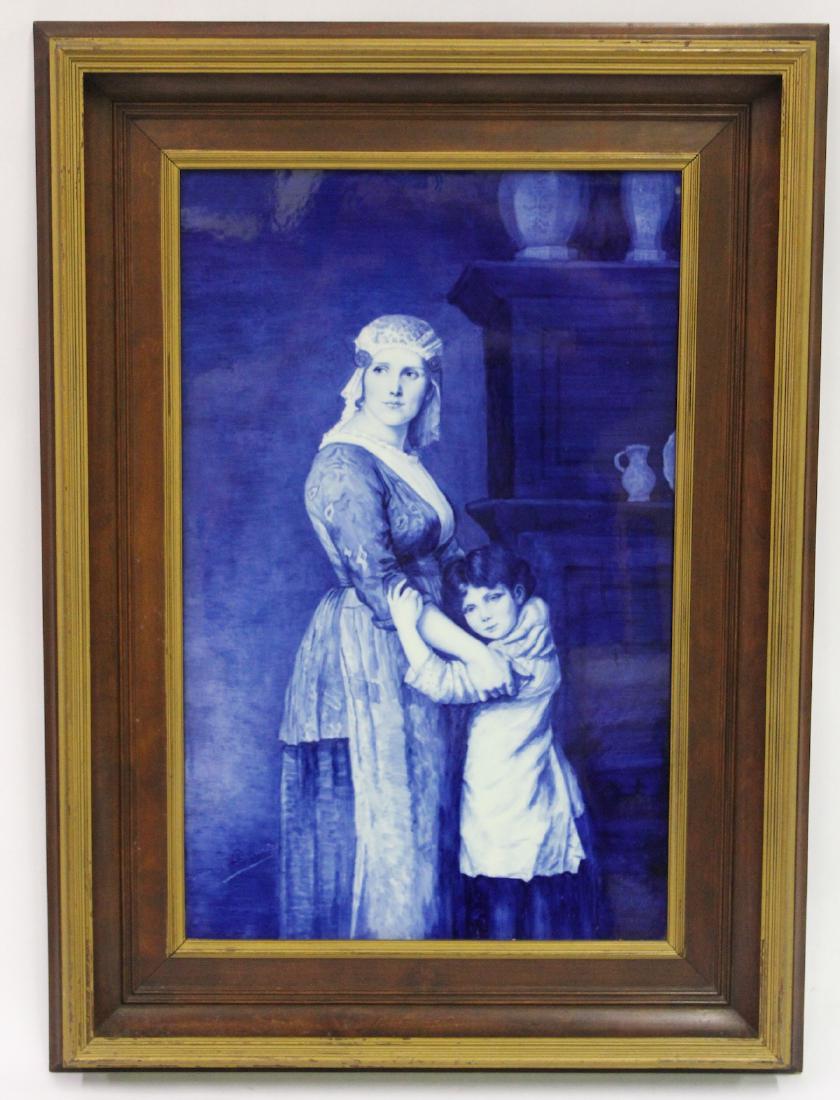 French. Hand-Painted Tile. Sgd. (1 of 5)