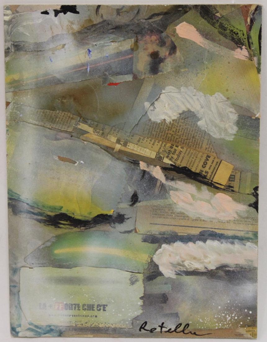 Rotella (Mimmo) Collage on Board. Signed (1 of 6)