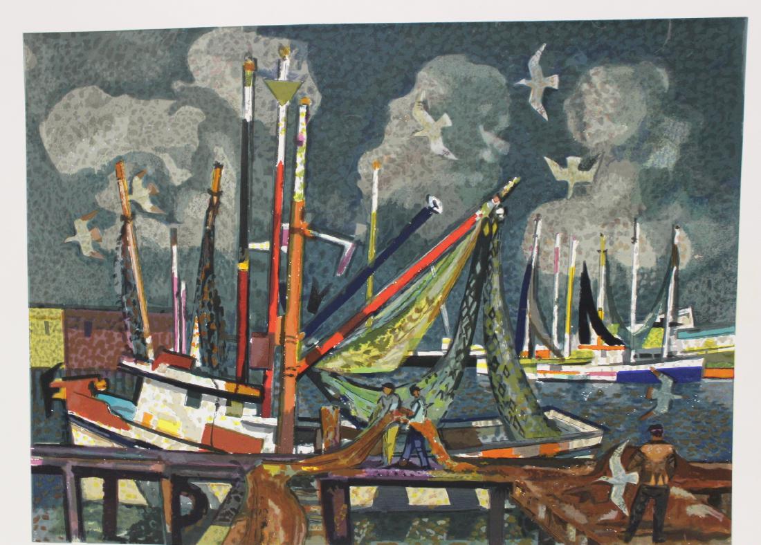 Millard Sheets Lithograph "Lobster Fisherman" (1 of 3)