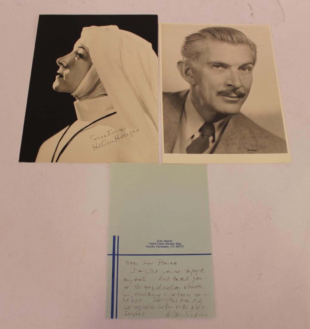 Autographed Photographs & Note. Hayes. Napier (1 of 5)