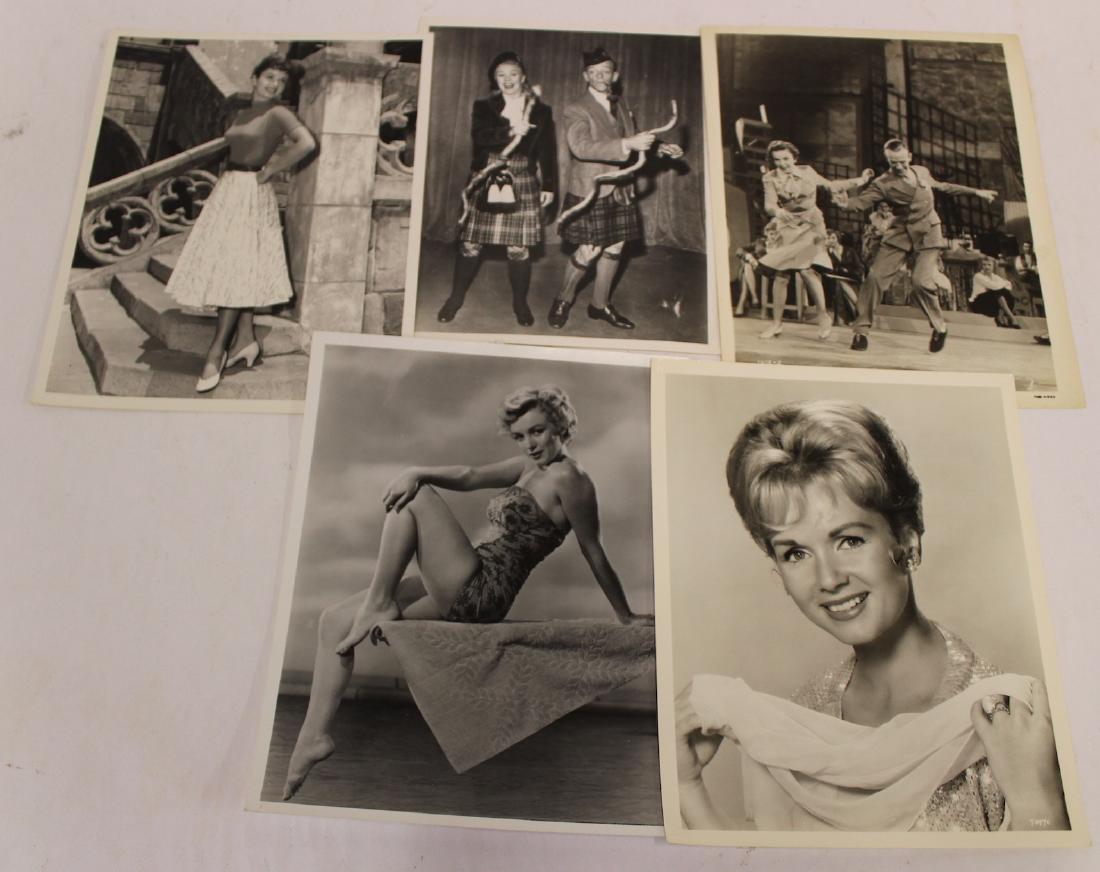 Vintage Photographs (5): Astaire/Rogers with a back stamp for Acme News Pictures; Astaire and Garland with a back stamp for International News photographs; Debie Reynolds with an extensive publicity snipe for Athena and MGM d