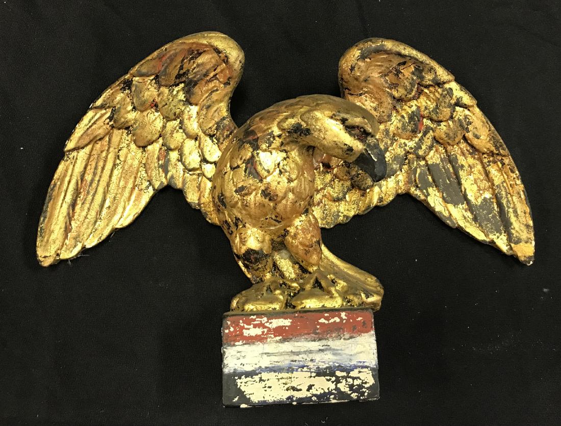 Gessoed Wood Carved Antique Eagle Figure (1 of 3)