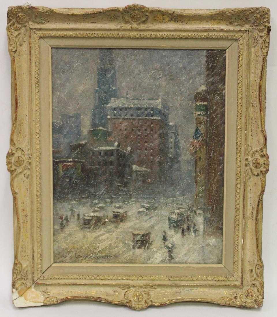 Colin Campbell Cooper. Oil. NY Street Scene. Sgd. (1 of 5)