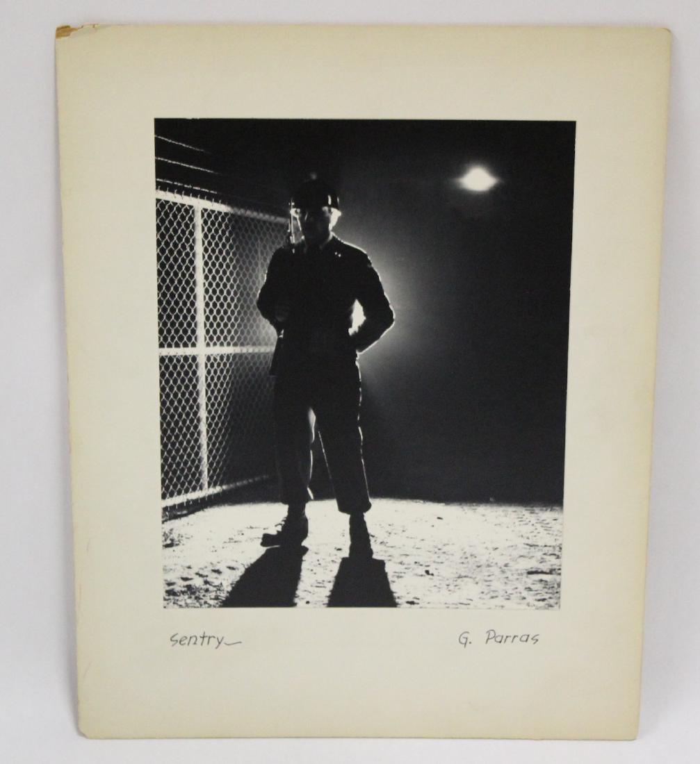 Gustavo Parras. Original Photograph. "Sentry": Photo size 7 x 9 and overall size 11 x 14