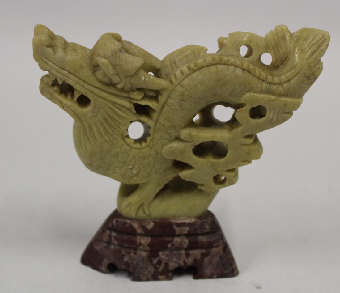 19th C, Oriental Soapstone Figure of a Serpent (1 of 2)