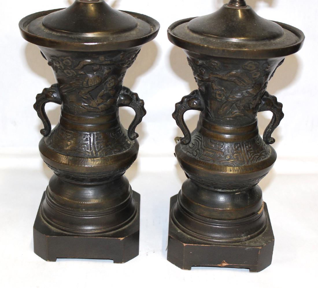19th C. Japanese Bronze Vases (2) (1 of 7)