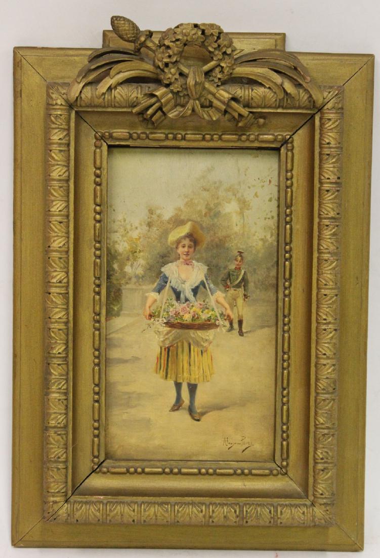 Alonzo Perez. Watercolor. Flower Seller. Signed (1 of 6)