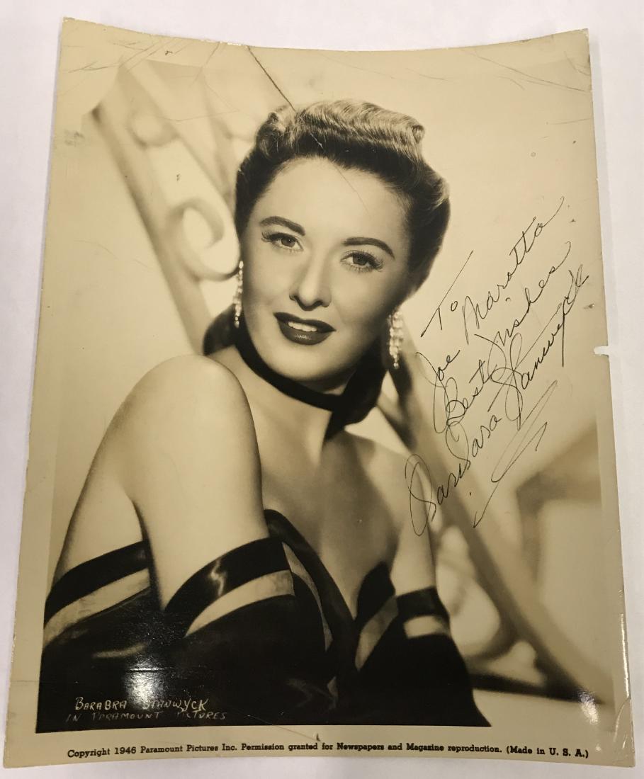 Signed Barbara Stanwyck Photograph. (1 of 3)