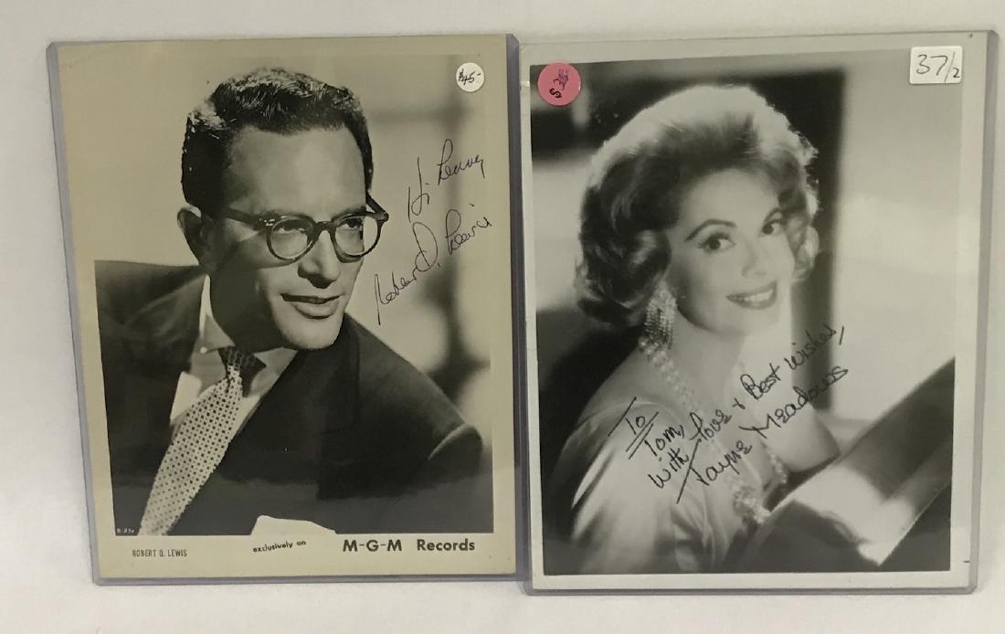 Jayne Meadows & Robert Q Lewis Sgd. Photos: Sgd. in ink To Tom With Love and Best Wishes Jayne Meadows and sgd. in ink to Lenny Robert Q. Lewis on an M-G-M Records vintage publicity photo. Both 8 x 10