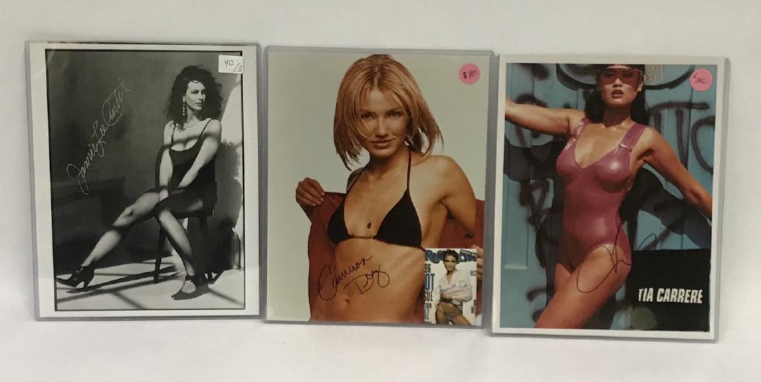 Glamour Girl Signed Photos inc. Jamie Lee Curtis.: Tia Carrere (Desperate But Not Serious); Jamie Lee Curtis; Cameron Diaz three in the lot ; all 8 x 10
