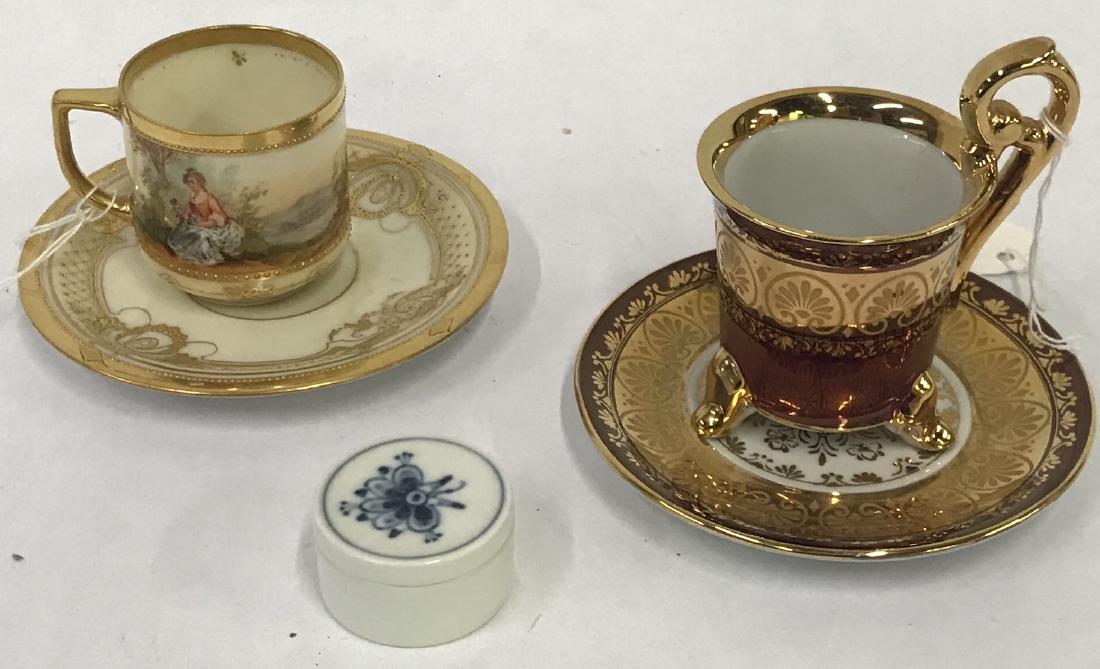 KPM Cup and Saucer with a Dresden Cup &Saucer (1 of 11)