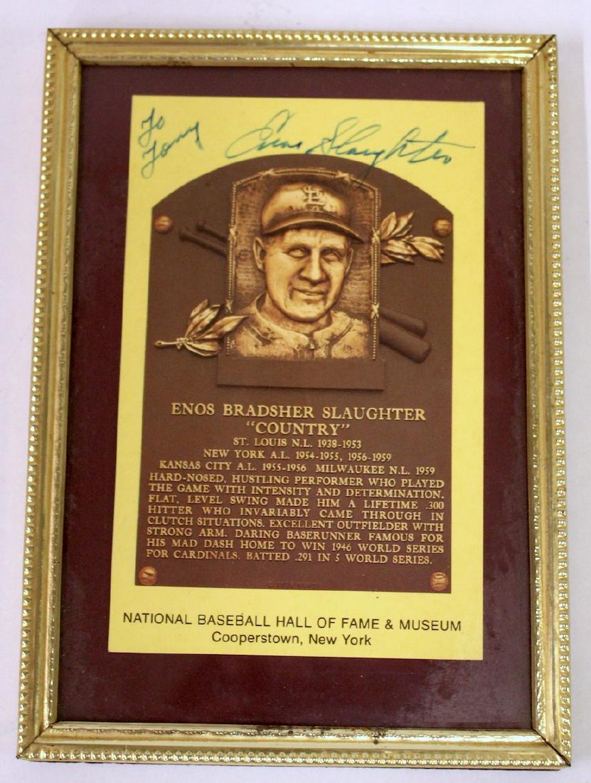 Autographed Enos Slaughter Cooperstown Plaque (1 of 3)