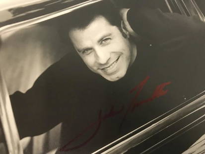 Autographed Celebrity Photographs inc. Travolta -4: Antonio Banderas ; Martin Balsam; Gene Barry and John Travolta. All in ink on 8 x 10 photos.