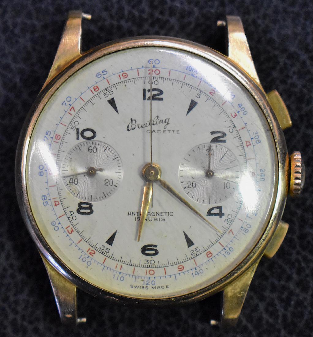 18K Breitling Anti-Magnetic Cadette Watch: Marked 18K.