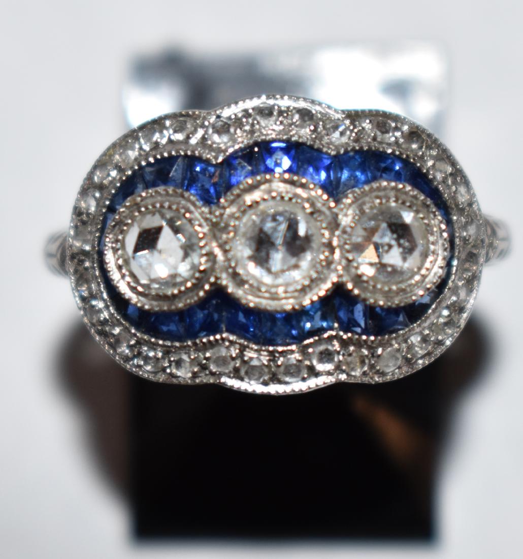 18K, Diamond and Sapphire Antique Ring (1 of 3)