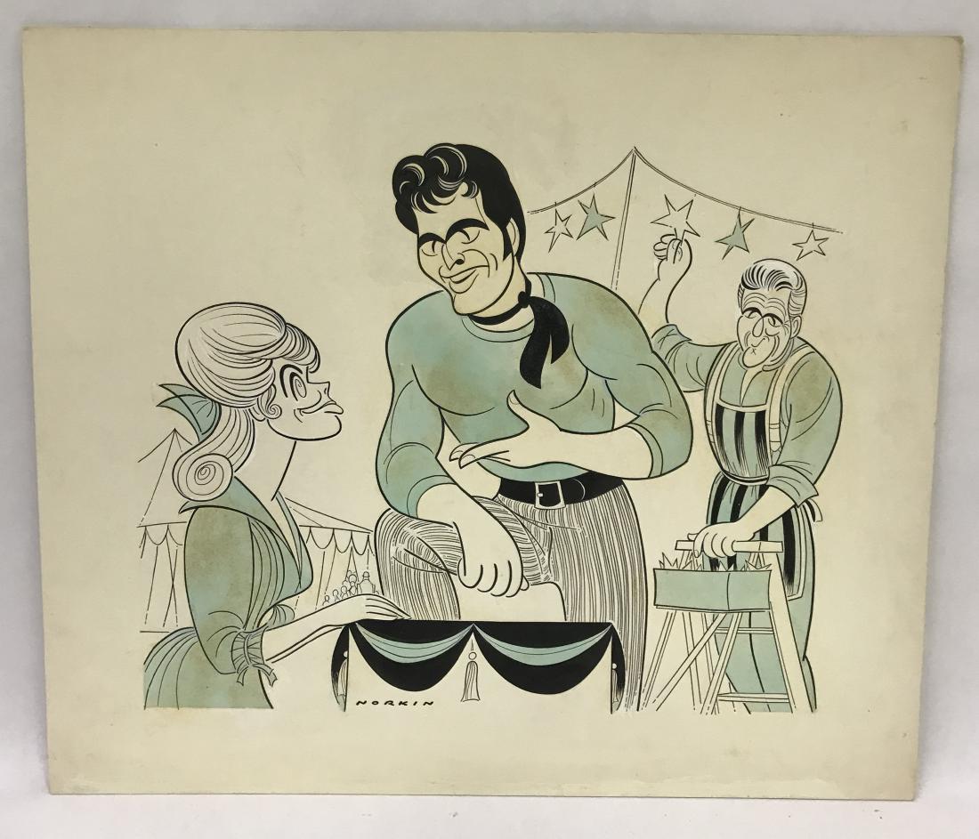 Sam Norkin Original Illustration. Carousel. Sgd.: Aug. 8, 1965. 18 x 21