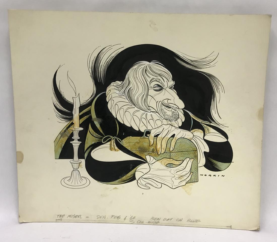 Sam Norkin Original Illustration on Board Sgd.: The Miser. Feb. 6 '66 18 x 20