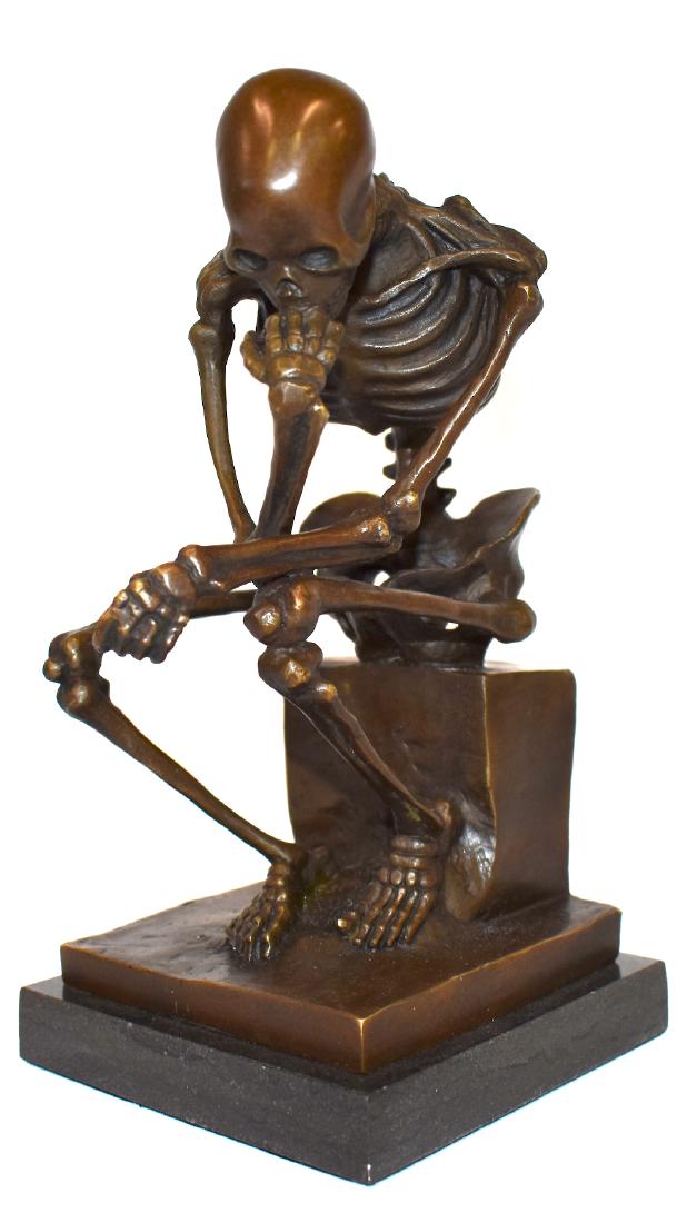 Bronze Figure of a Pensive Skeleton (1 of 4)