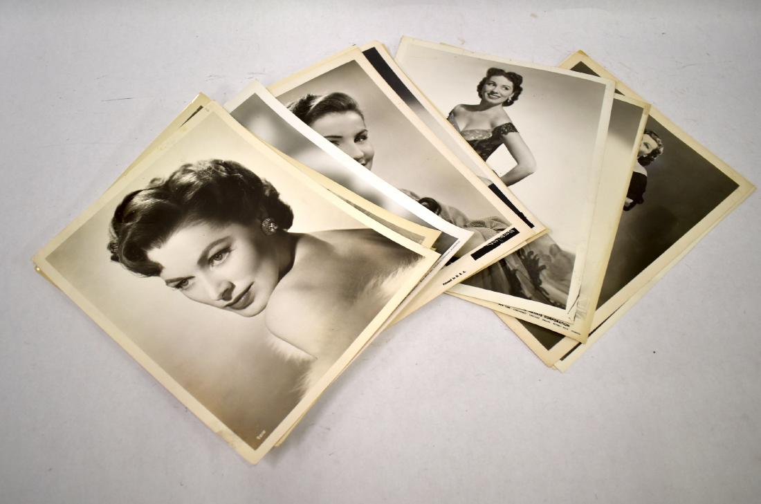 Vintage Hollywood Photographs (13): Eleanor Parker, '59 and '61 with back stamps; Irene Papas & Debbie Reynolds publicity photos for MGM Parade with back stamp and publicity snipe; Jane Pickens (2) with back stamps; 1952 Debra Paget; Je