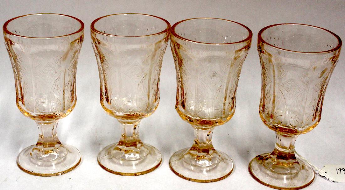 American Pressed Glass Stemmed Goblets (4) (1 of 1)