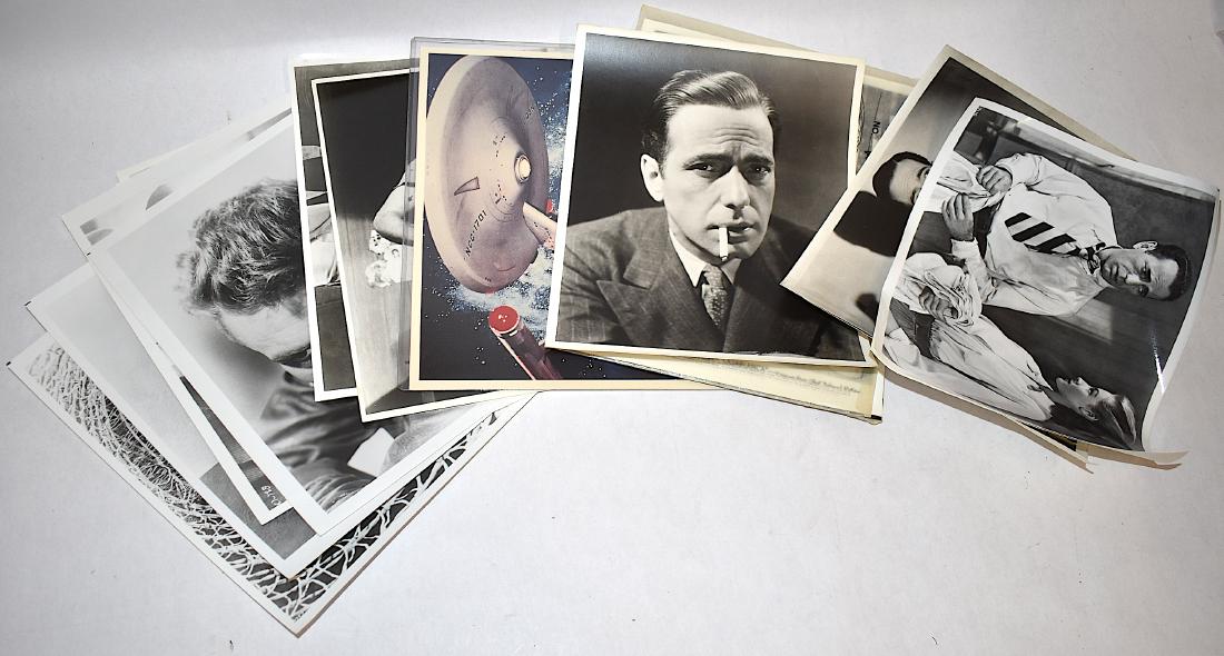 James Dean Star Trek and Casablanca Photos.(18): James Dean Photographs ((10) Star Trek Photos and Casablanca, a Warner Bros First National Pictures publicity photograph of Bergman and Bogart and the negative from which it was made (2) and a Bogart