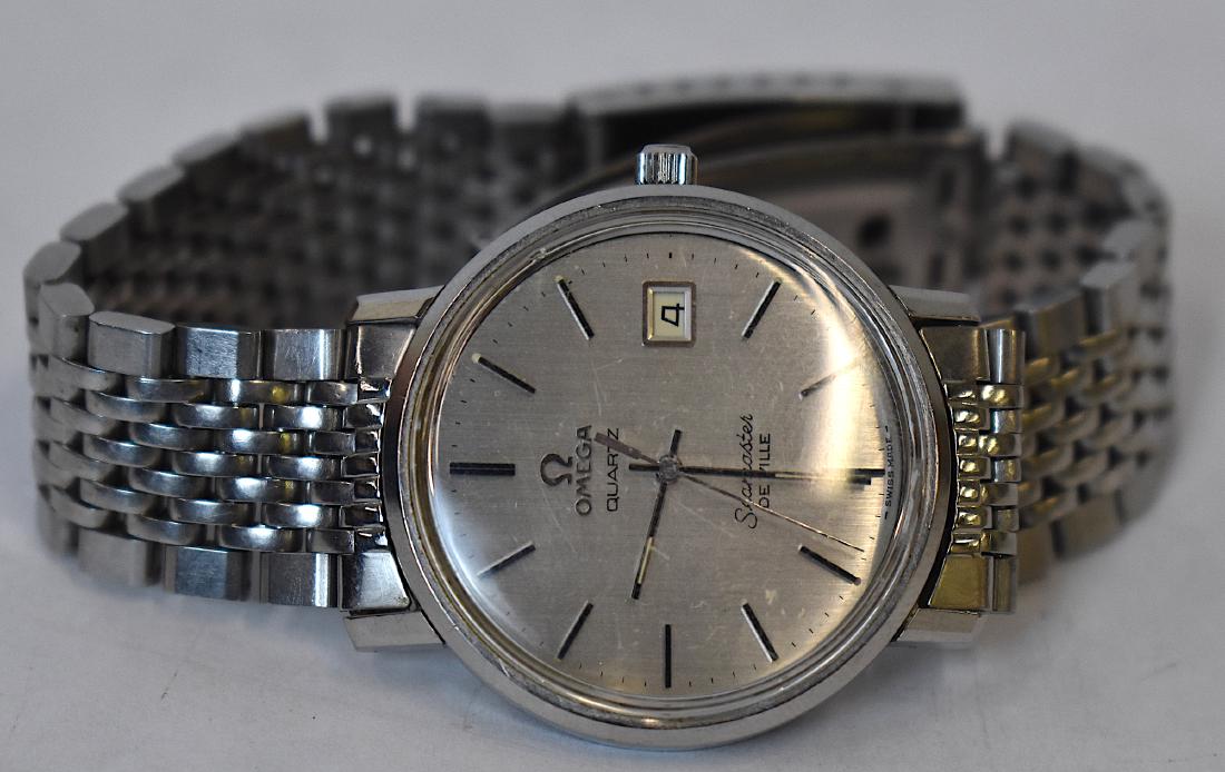 Omega Wrist Watch. Quartz Movement.: Stainless case. Seamaster DeVille.