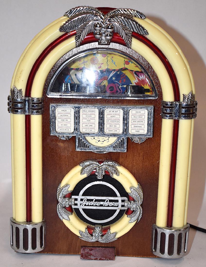 Wurlitzer Like Juke Box Radio. Counter Model: Replica of the 1050 11"H.