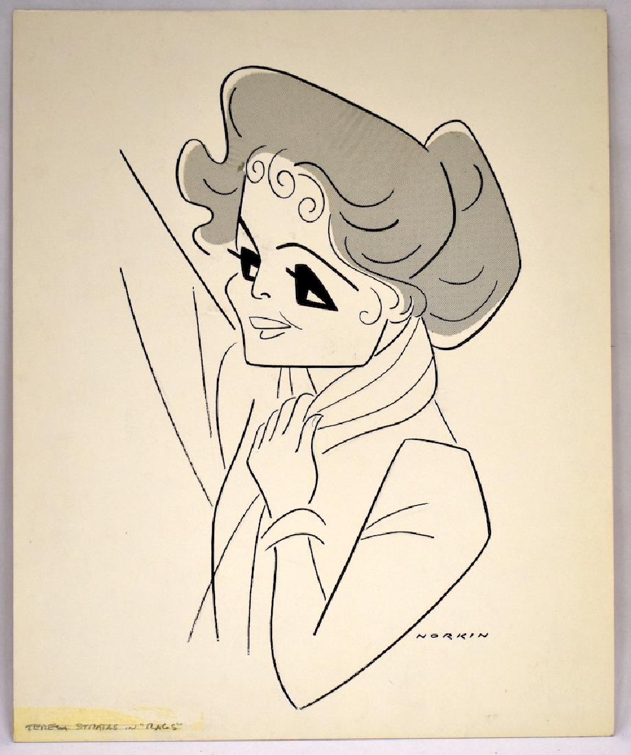 Sam Norkin Original Illustration. Signed.: Outstanding Actress in a musical, Teresa Stratas in Rags. 17 x 14