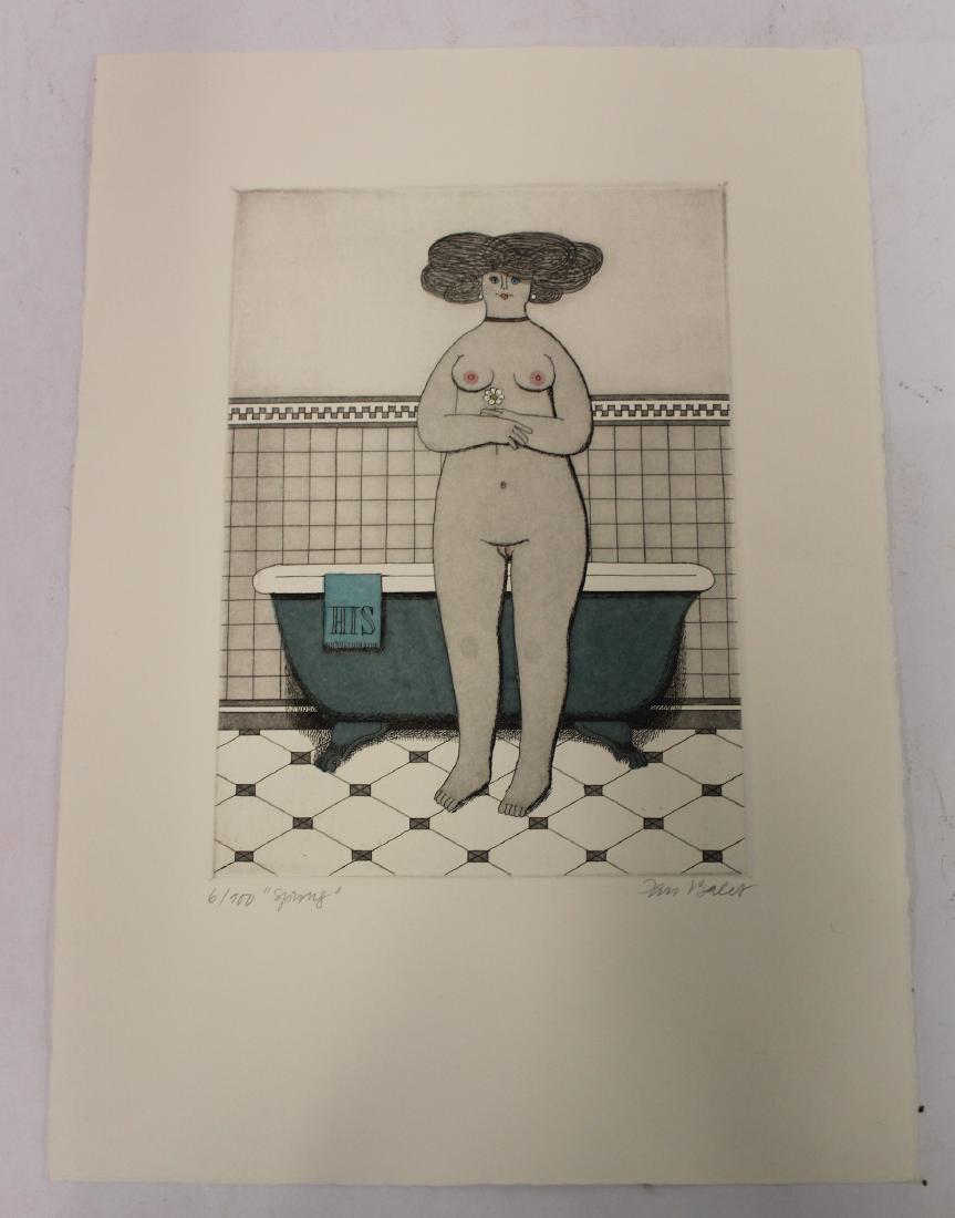 Jan Balet. Etching. Nude. Signed.: Numbered 6/700. Entitled "Spring" 15"H. x 10 1/2"W.