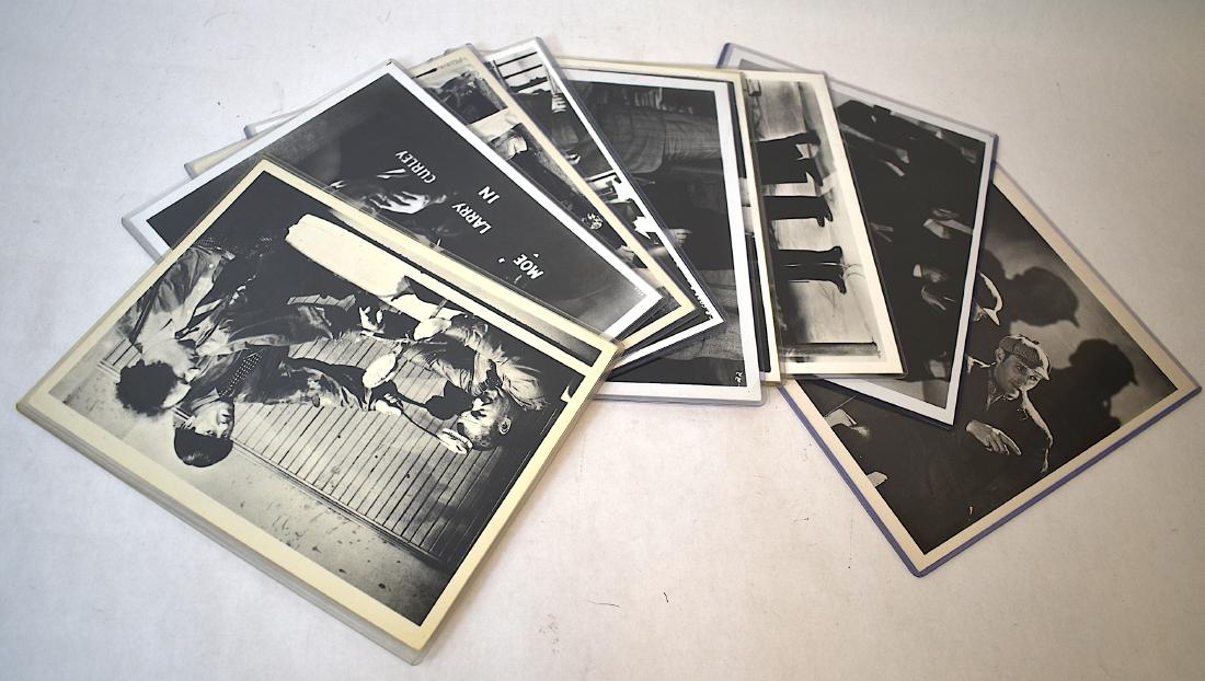 Movie Stills. Three Stooges (7). Ritz Bros.((1) Etc.: Three Stooges, seven in the lot; Ritz Bros. (1) and Nigel Bruce with Basil Rathbone (1). Nine in the lot