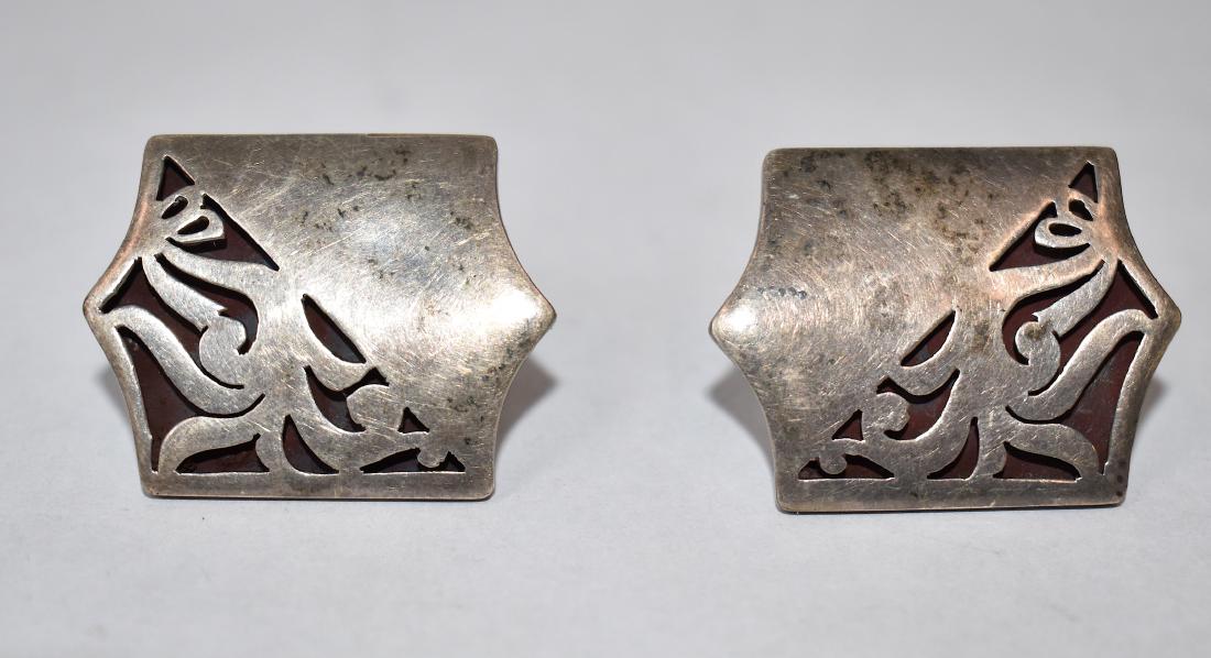 Antique Mexican Sterling Silver Cufflinks: Marked 925 Mexico Makers mark