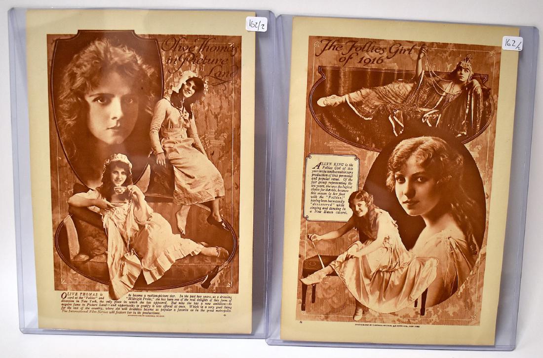 1916 Follies Girl of 1916. Campbell Studios NY(2): Two pages from Follies Girl of 1916. Photographs by campbell Studios NY. Featured in lot are Allyn King, Marjorie Beverly, Olive Thomas, Beth Lydy.