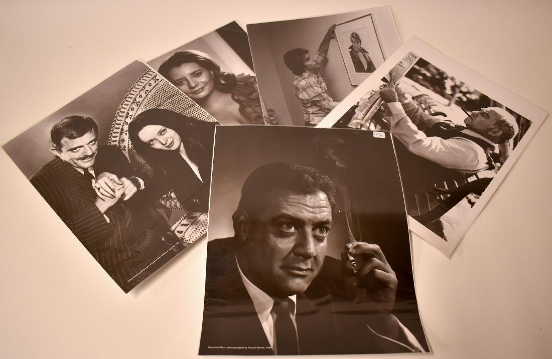 Celebrity Potraits (5): Shrink Wrapped and ready for frames. Stars included in this lot are Raymond Burr, John Astin and Carolyn Jones, Barbara Walters, Henry Winkler, Ed Asner, And Bob Newhart. 11"X14"