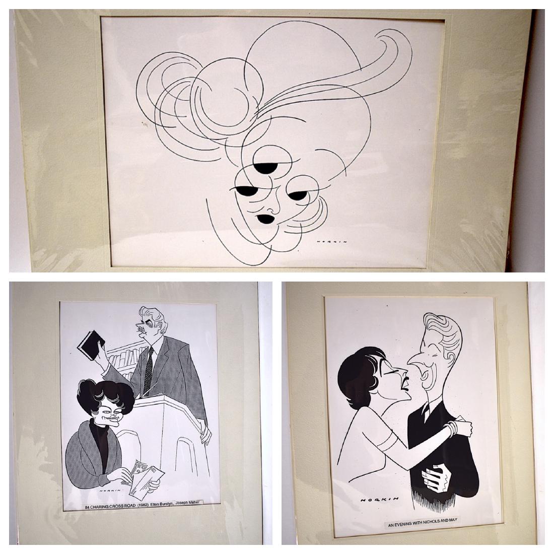 Sam Norkin Memorabilia Prepared for Exhibit(3): Probably all fine prints of original drawings, titled and signed, matted and shrink wrapped. 84 Charing Cross Road (1982) Ellen Burstyn, Joseph Maher; Cruise Ship-Assaulting the Citadel at Cap Natien,