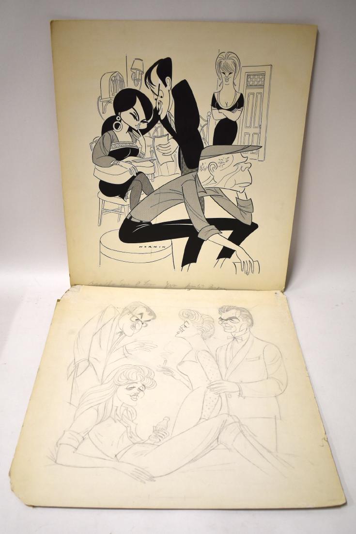 Sam Norkin Original Illustration. Signed & Another: Play identified in pencil by Sam Norkin lower margin but difficult to discern. Marked June. '67 Boston and signed Norkin. An original Sam Norkin unidentified drawing is included in the lot.