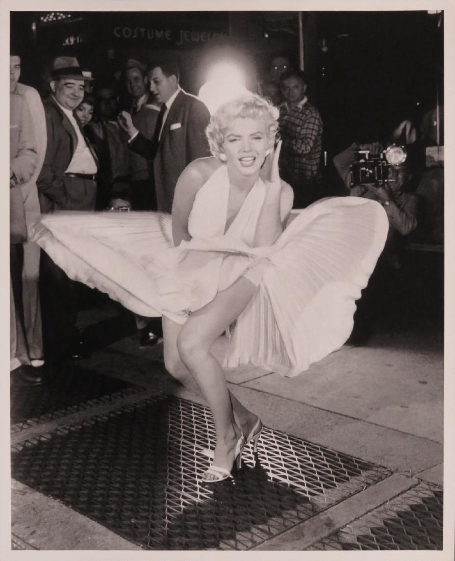 Marilyn Monroe "Seven Year Itch" Sam Shaw Photograph: Marilyn Monroe 1964 Sam Shaw promotional photograph taken for the film; Seven Year Itch; The photograph size is 11" x 14" and is stamped on verso by photographer. The photograph was reprinted in 1986
