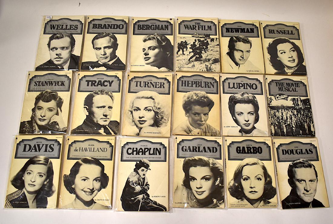 Pyramid Illustrated History of the Movies (18): Eighteen editions. All Protective Wrapped. Includes Kirk Douglas; Greta Garbo, Judy Garland, Charlie Chaplin, Olivia DeHavilland; Bettie Davis, Katharine Hepburn, Lana Turner, Spencer Tracy, Ingrid Be