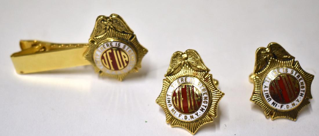 Antique FDNY Fireman's Cuff LInks &Tie Clasp Set. (1 of 3)