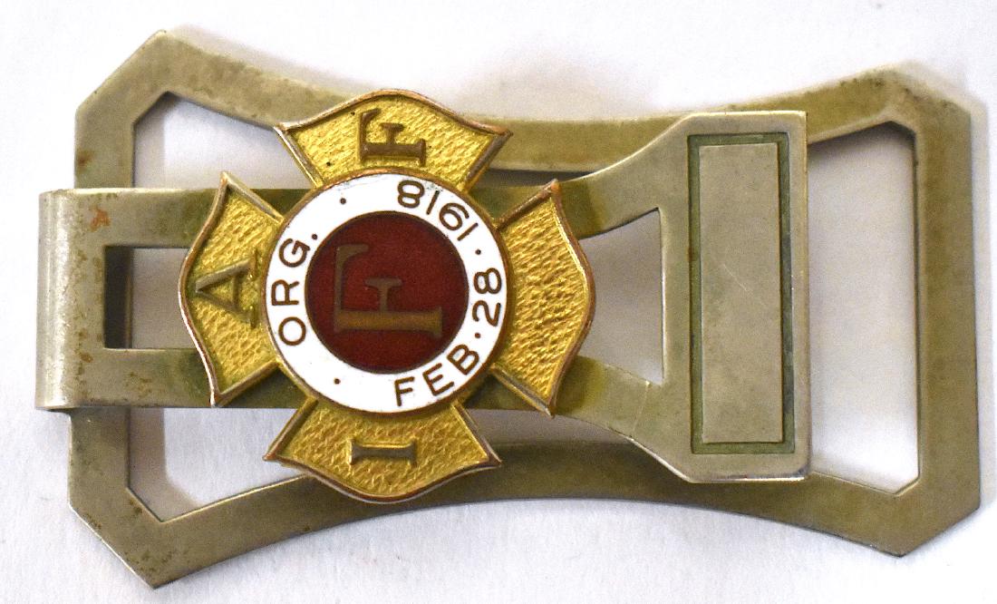 1918 Fireman's Money Clip: Bastian Bros. Co. Rochester, NY.Ê MPB PIC markings. Marked Organized Feb. 28, 1918.