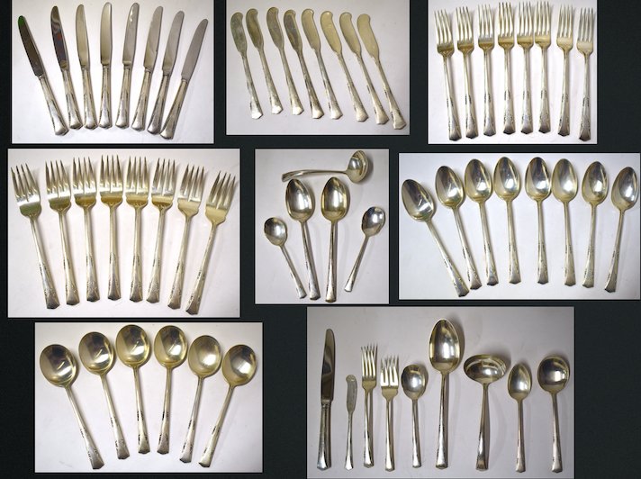 Gorham Sterling Silver Service. Greebriar (50) (1 of 14)