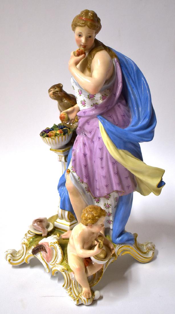 Meissen Figure. Classical Lady with Cherub (1 of 9)