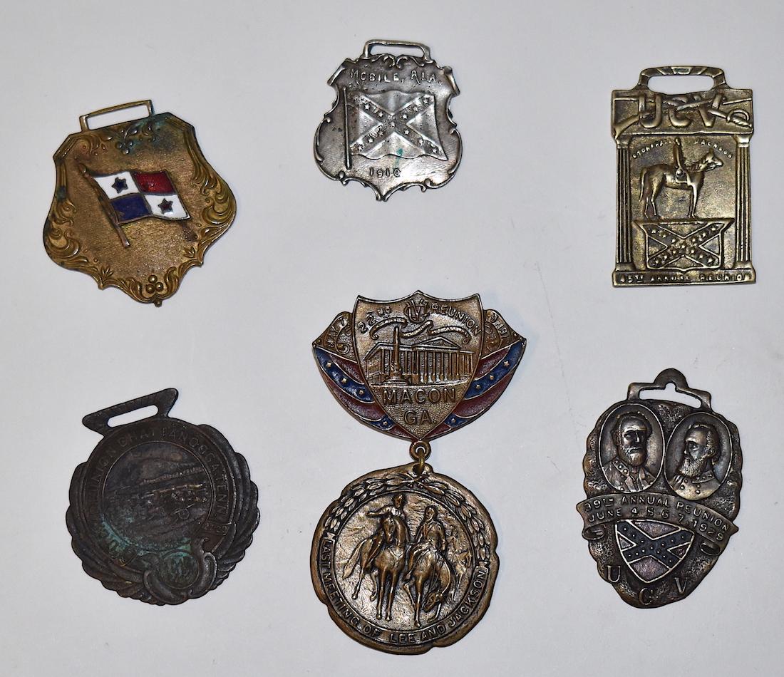 United Confederate Veterans Reunion Watch Fobs. (6) (1 of 7)