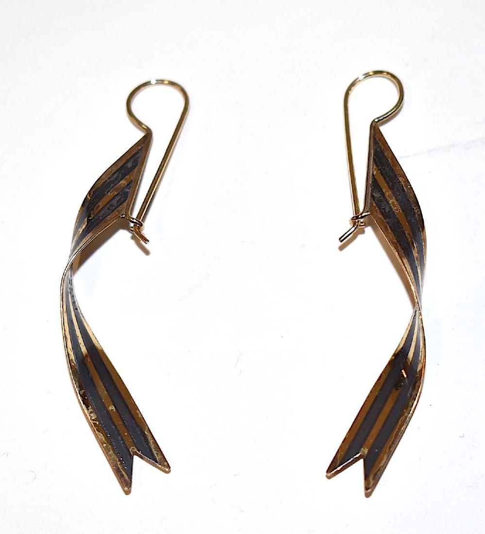 14K and 925 Morelli Signed Earrings. (1 of 2)