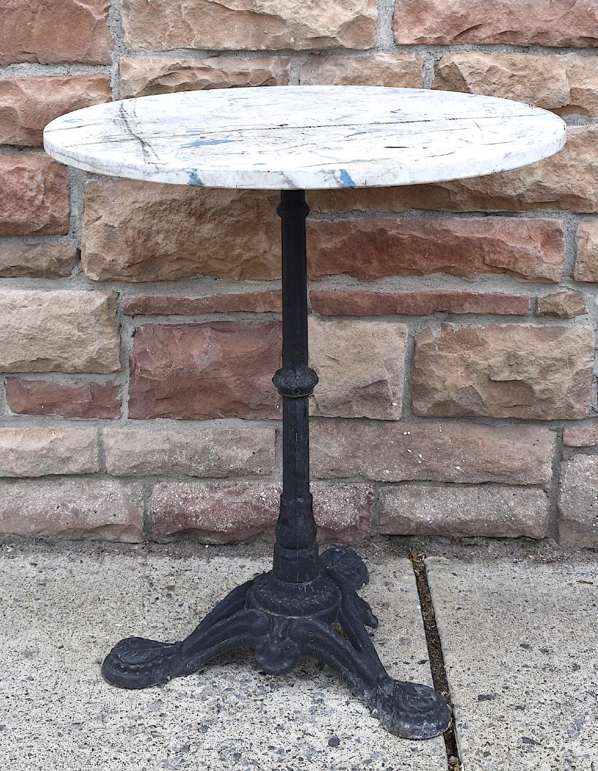 Antique Marble Top Ice Cream Parlor Table.