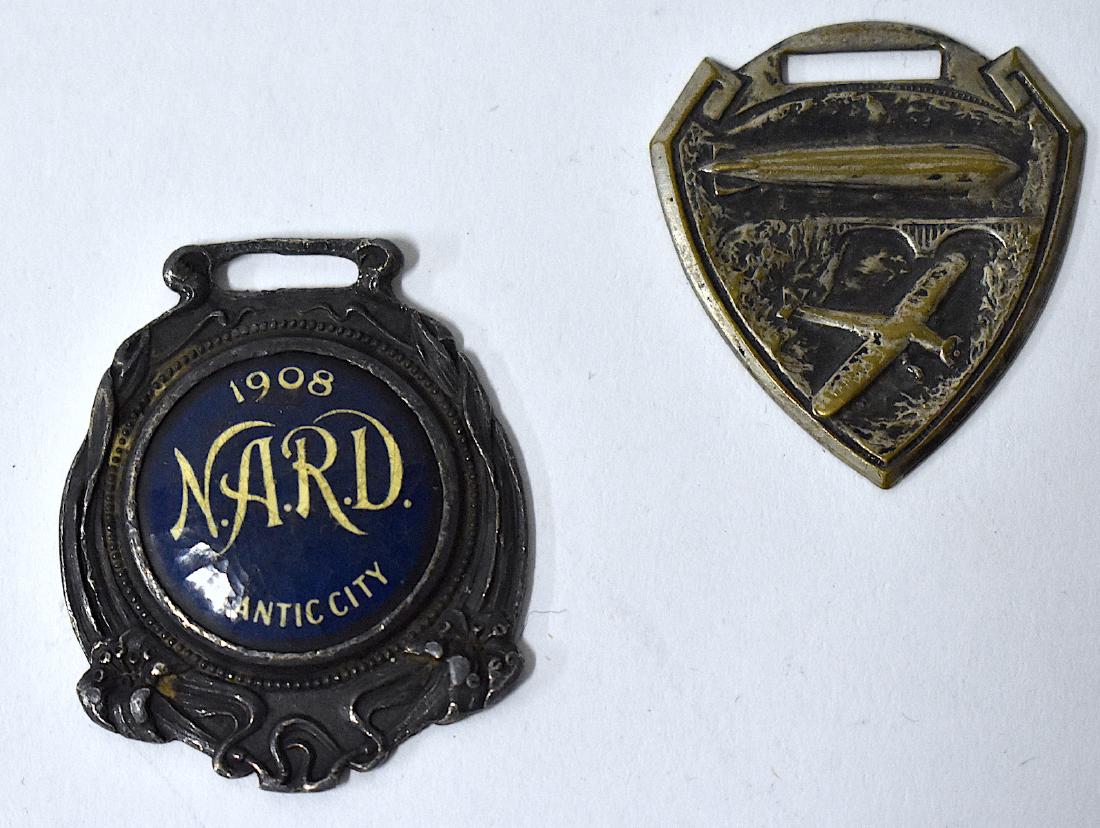 Blimp & Bi-Plane Watch Fob & 1908 Nard At. City (1 of 2)