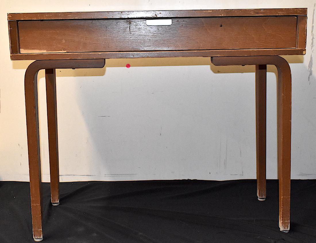 Mid-Century Modern Thonet Desk. Sgd.: Darkwood . Signed Thonet. Imperfections which will be visible in photos. 30"H. x 36"W. x 18"D