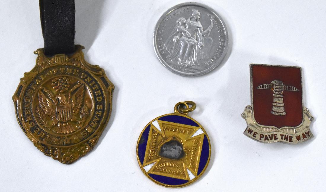 Lot  Pins Fob inc. 14K on Bronze & Sterling (4) (1 of 2)